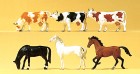 75019 Preiser Horses & Cows (3 of Each)